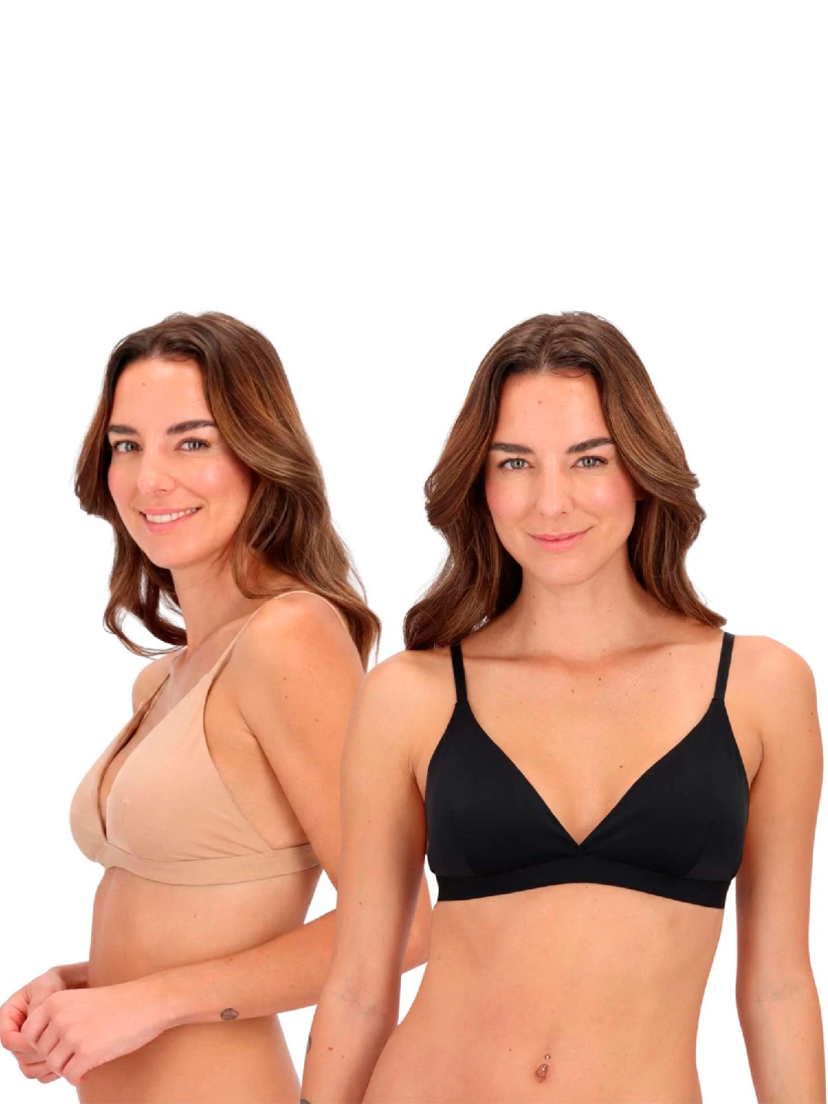 PACK X2 BRALETTE MICROFIBRA MUJER CAFFARENA BEIGE - 1