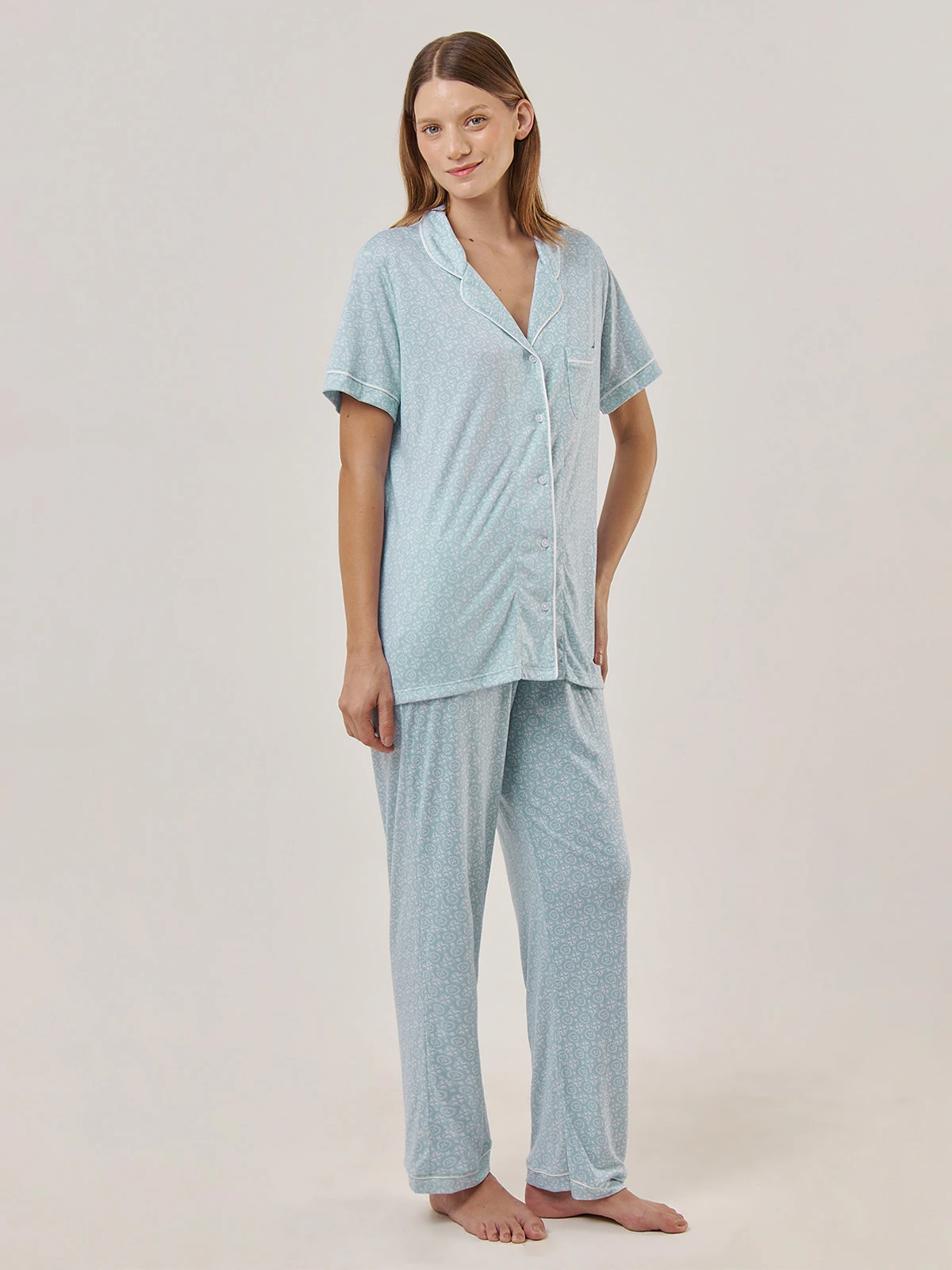 PIJAMA MANGA CORTA MUJER AZIZ CAMISERA DIORA - 5