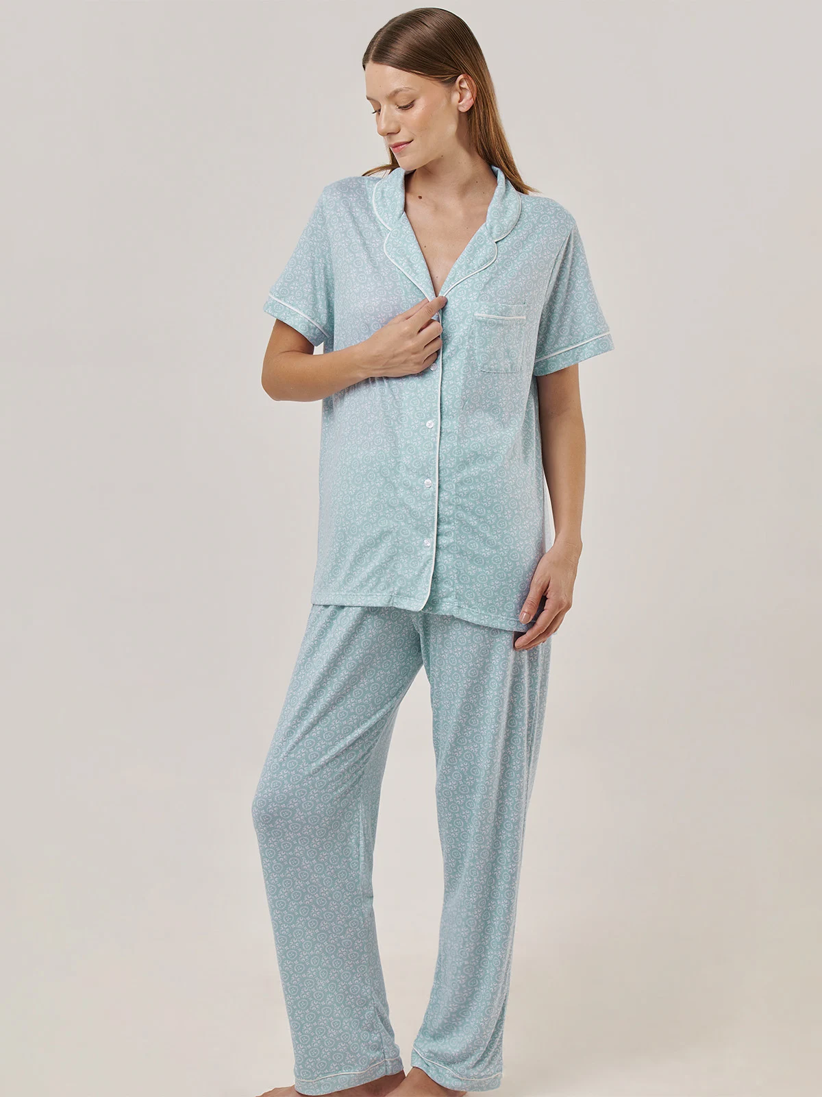 PIJAMA MANGA CORTA MUJER AZIZ CAMISERA DIORA - 4