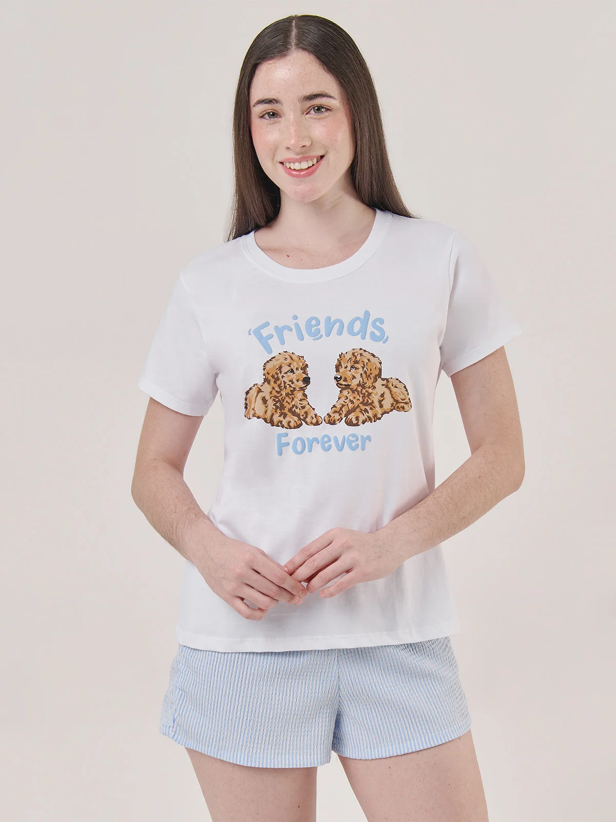 PIJAMA MUJER INDEX CELESTE DOODLE - 4