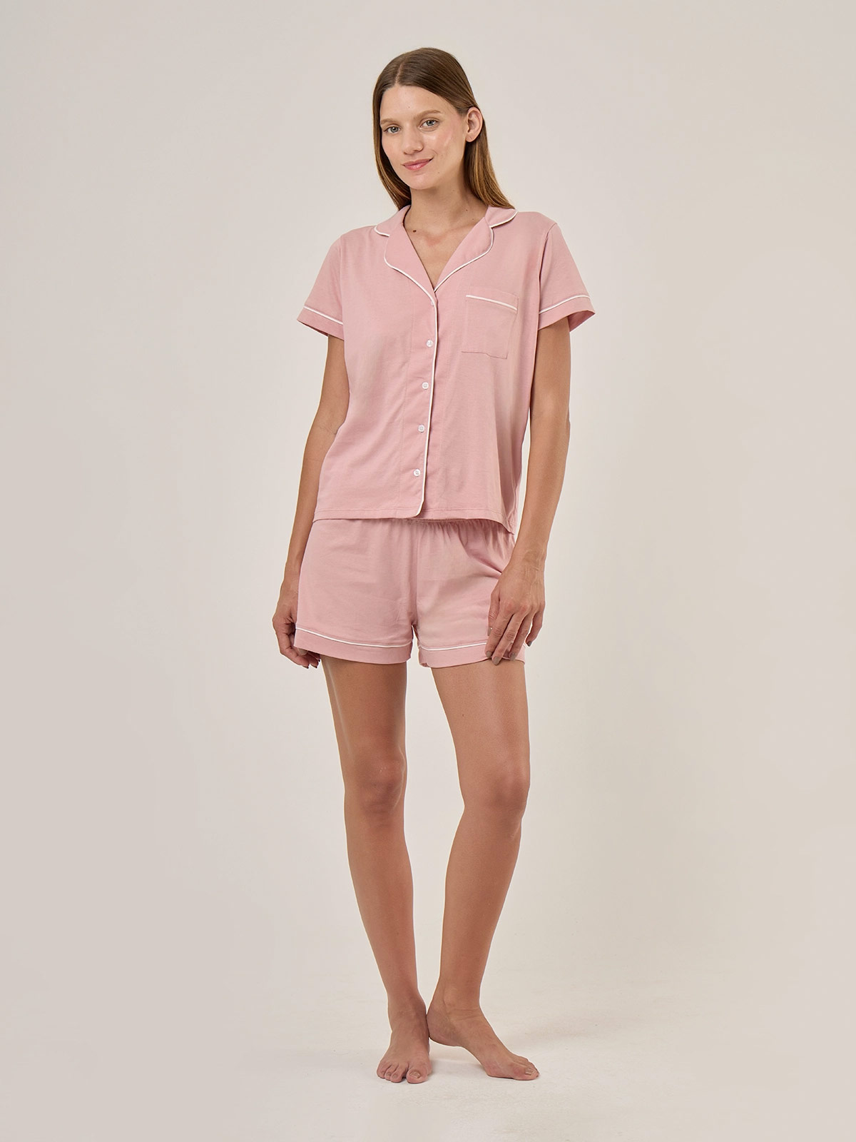 PIJAMA MUJER MARQUIS CAMISERA MANGA CORTA + SHORT - 1