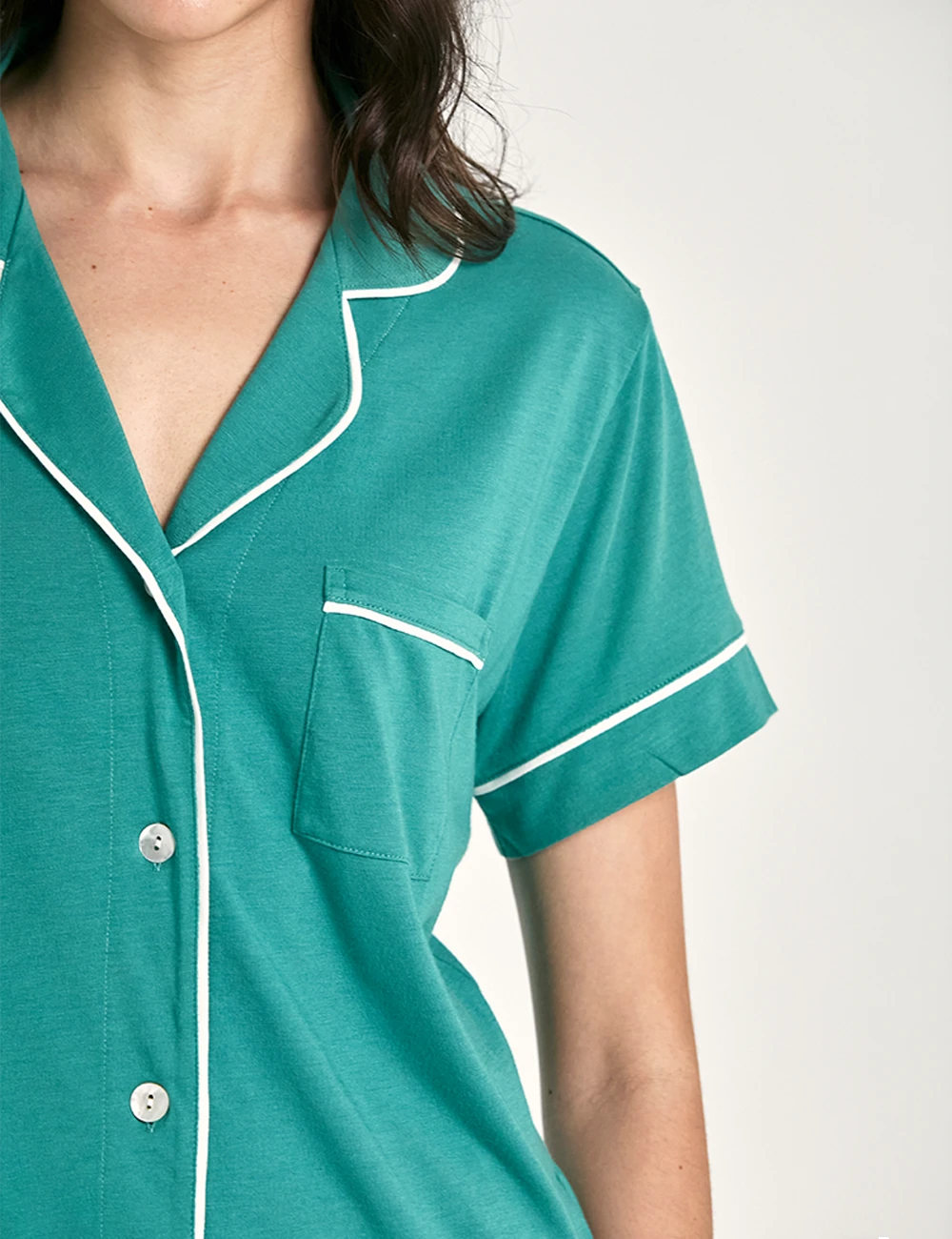 PIJAMA MANGA CORTA MUJER IN BLOOM BOYFRIEND TEAL - 2