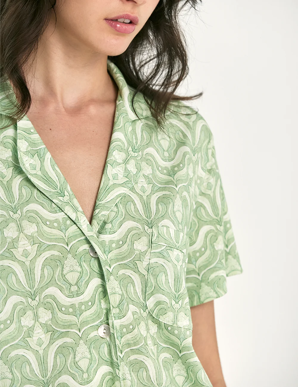 PIJAMA MANGA CORTA MUJER IN BLOOM BOYFRIEND AGNES CAPRI EMERALDA TID - 2