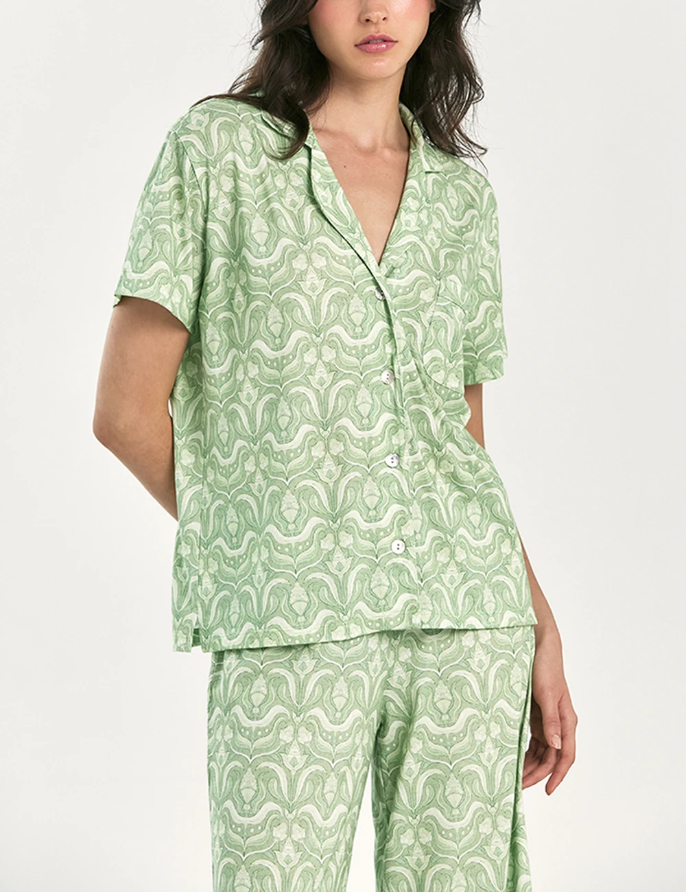 PIJAMA MANGA CORTA MUJER IN BLOOM BOYFRIEND AGNES CAPRI EMERALDA TID - 3