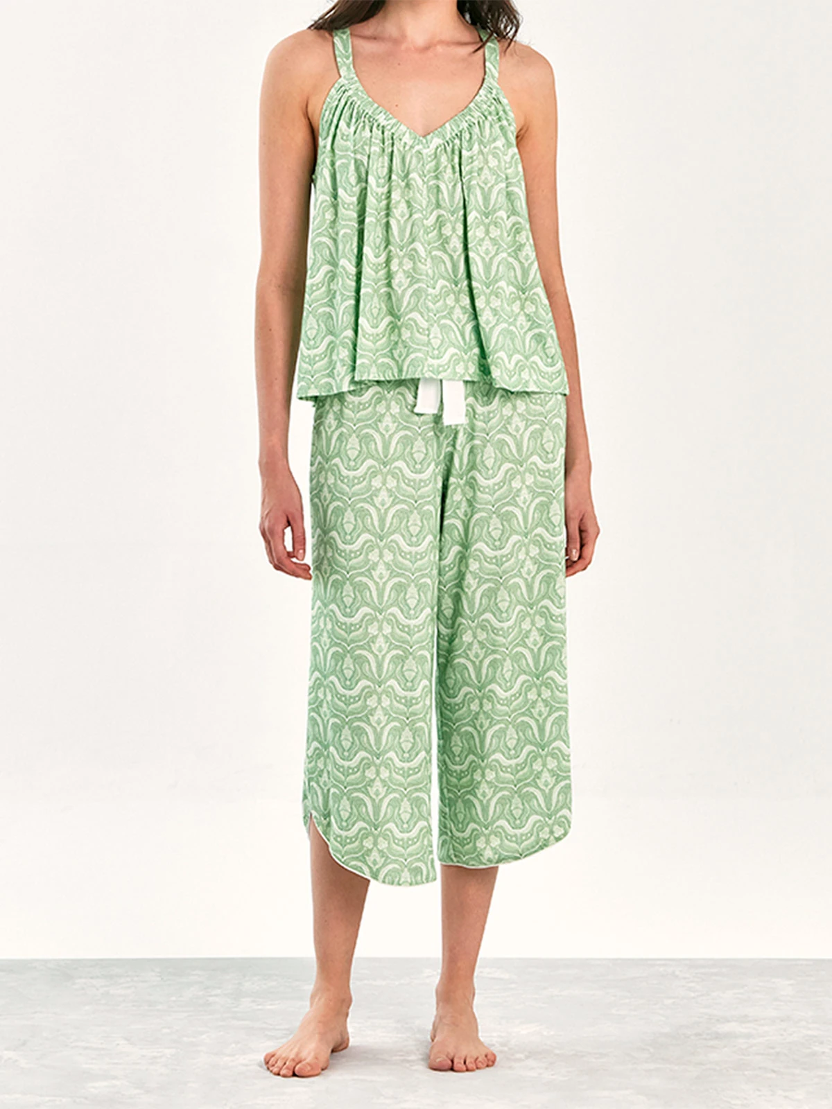 PIJAMA CAPRI MUJER IN BLOOM EMERALDA - 2