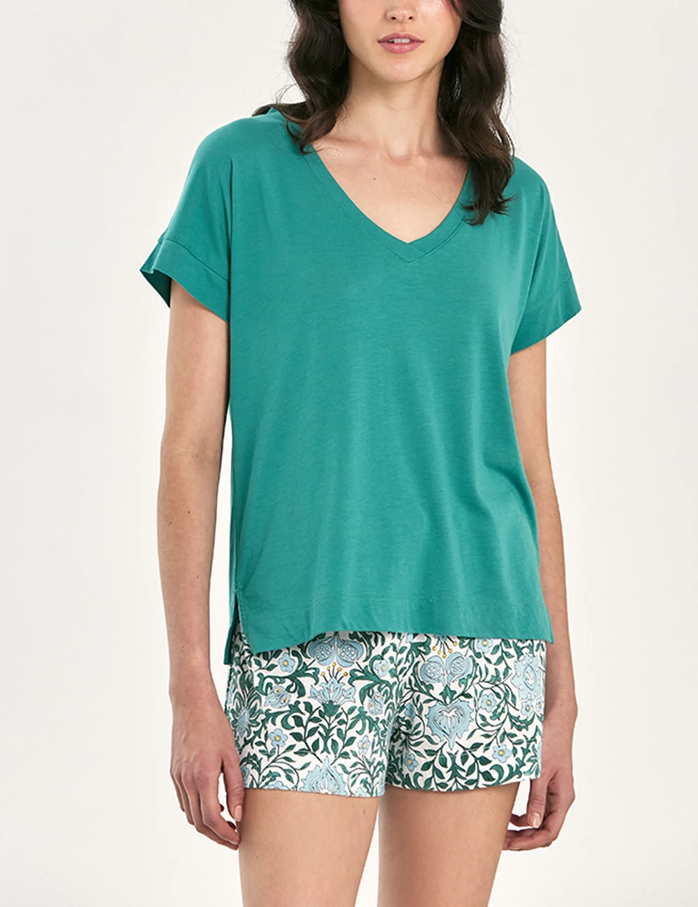 PIJAMA SHORT MUJER IN BLOOM VERDI - 2