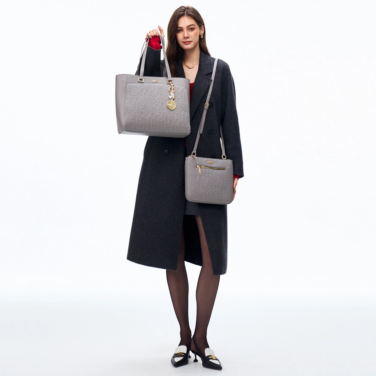 SET CARTERA TOTE H & CO. P319F25 GRIS - 8