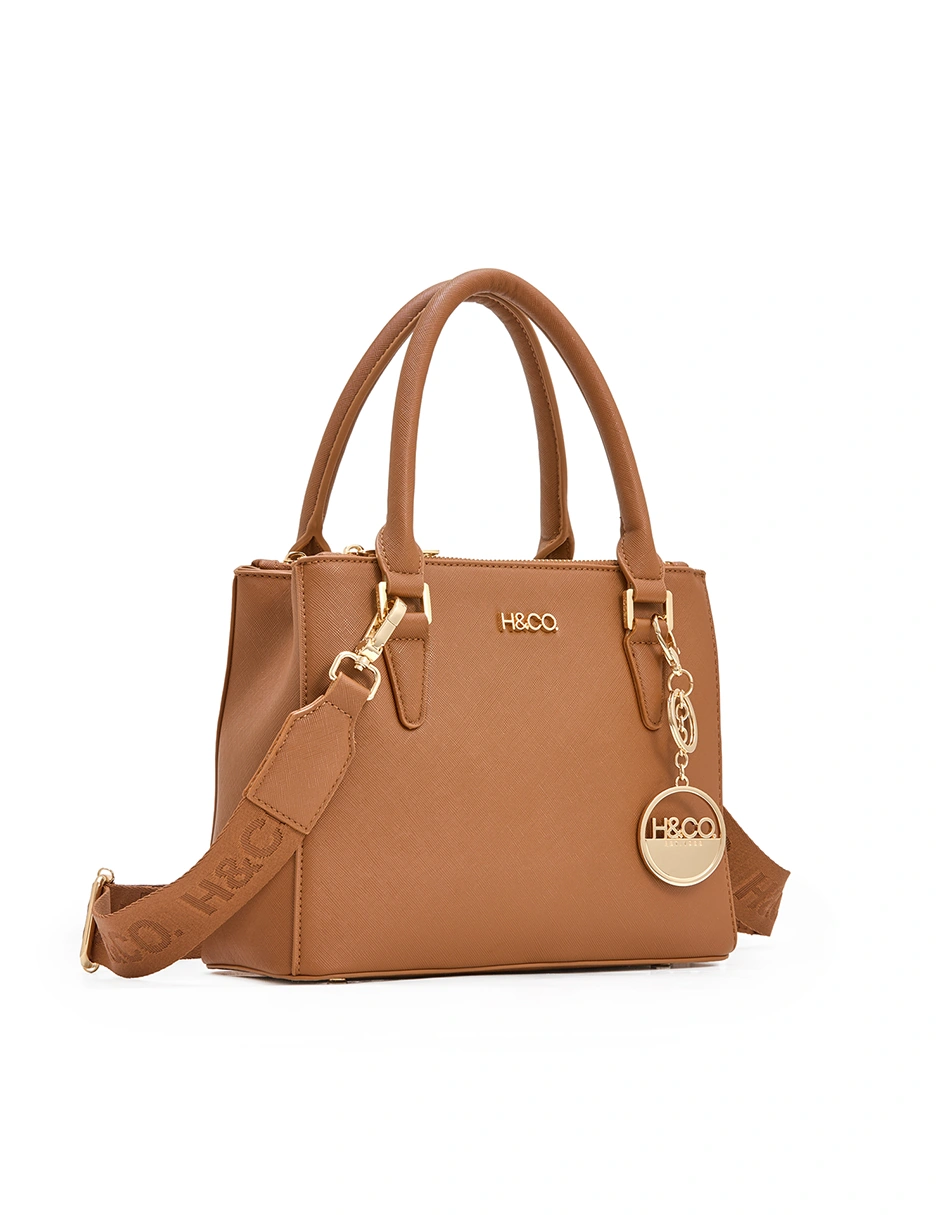 BOLSO SATCHEL H&CO. ELIANA 8109 COGNAC - 2