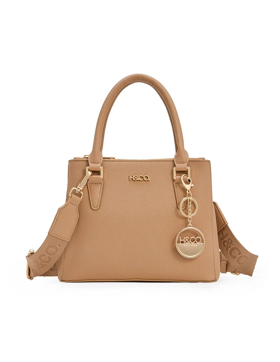 BOLSO SATCHEL H&CO. ELIANA 8109 TAUPE - 1
