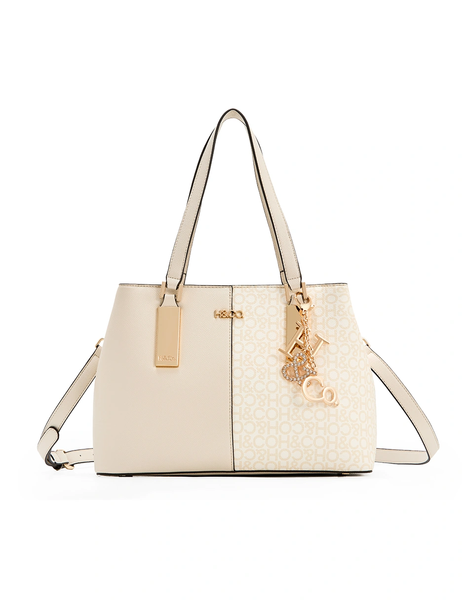 BOLSO SATCHEL H&CO. AGNES 8112 BEIGE - 1