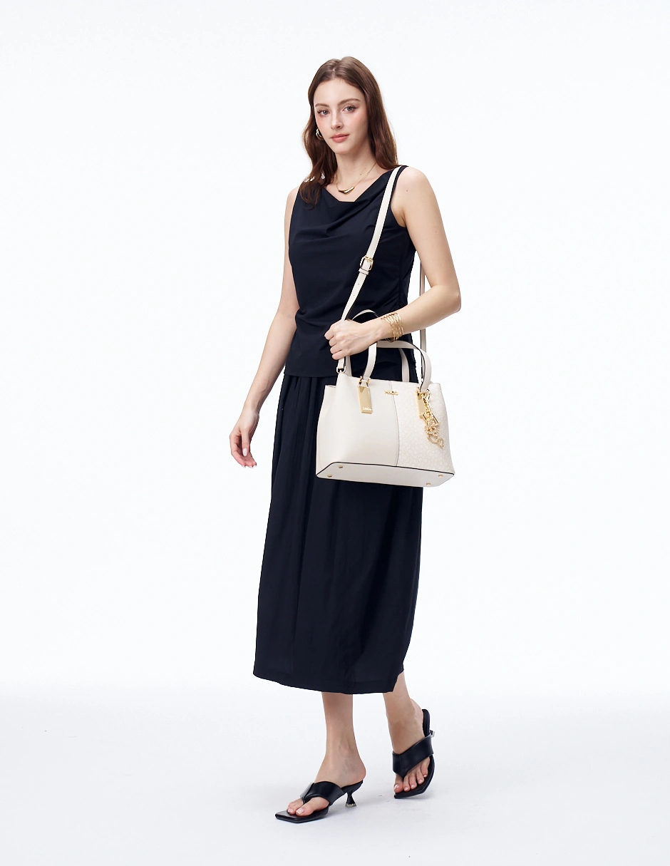 BOLSO SATCHEL H&CO. AGNES 8112 BEIGE - 8