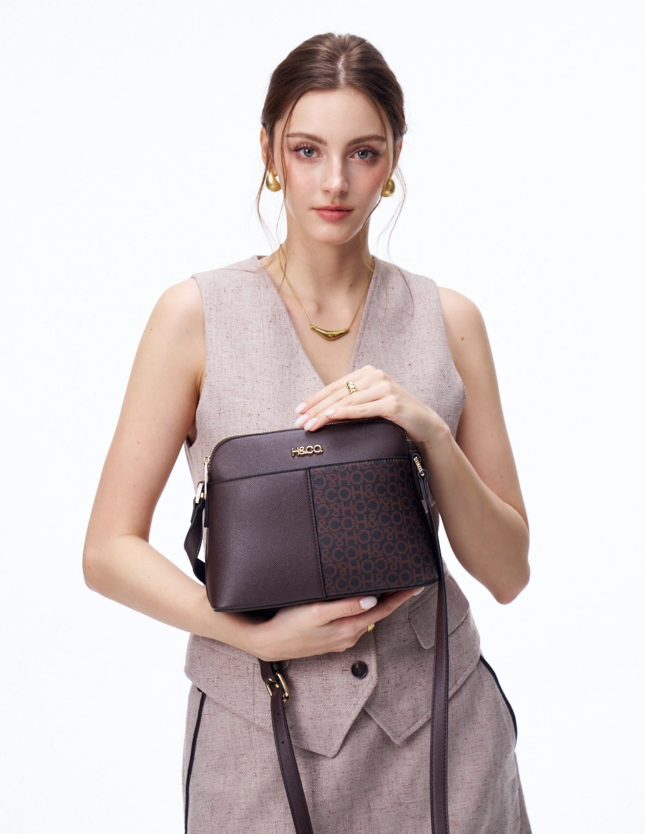 BOLSO CROSSBODY H&CO. AGNES 8113 CAFÉ - 5