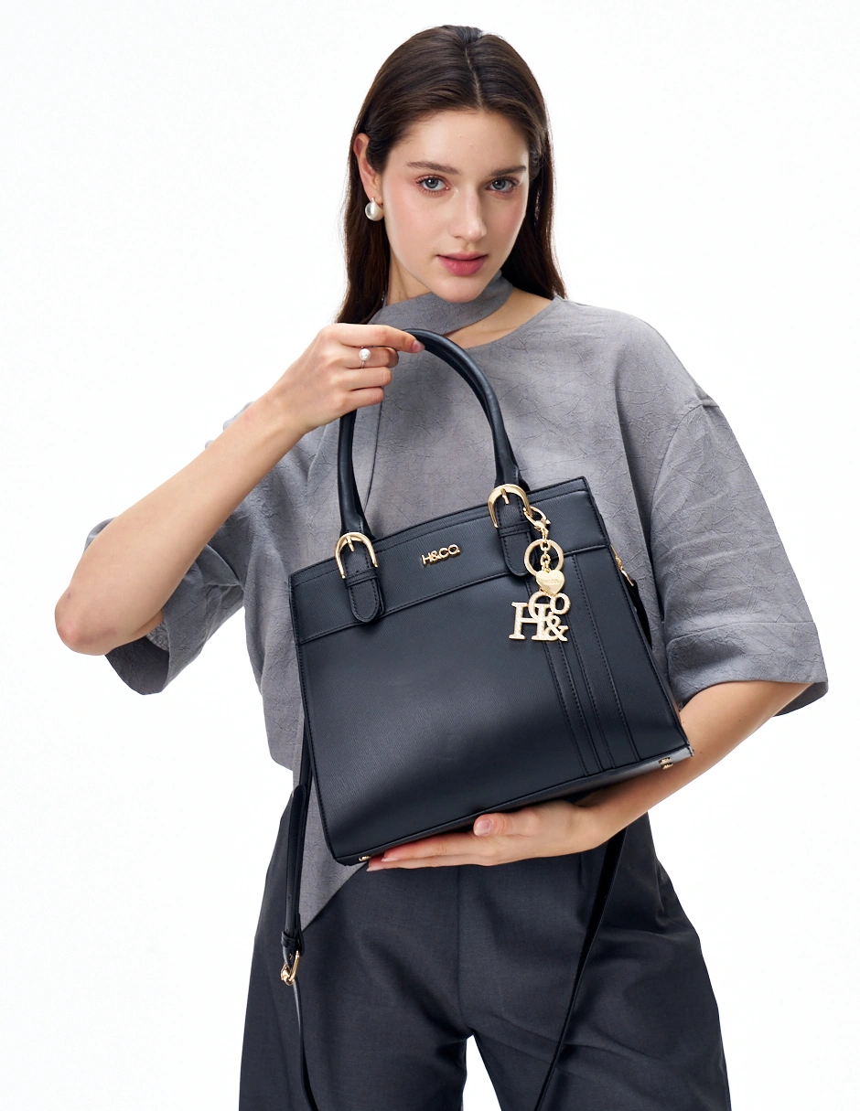BOLSO TOTE H&CO. ANASTASIA 8124 NEGRO - 5