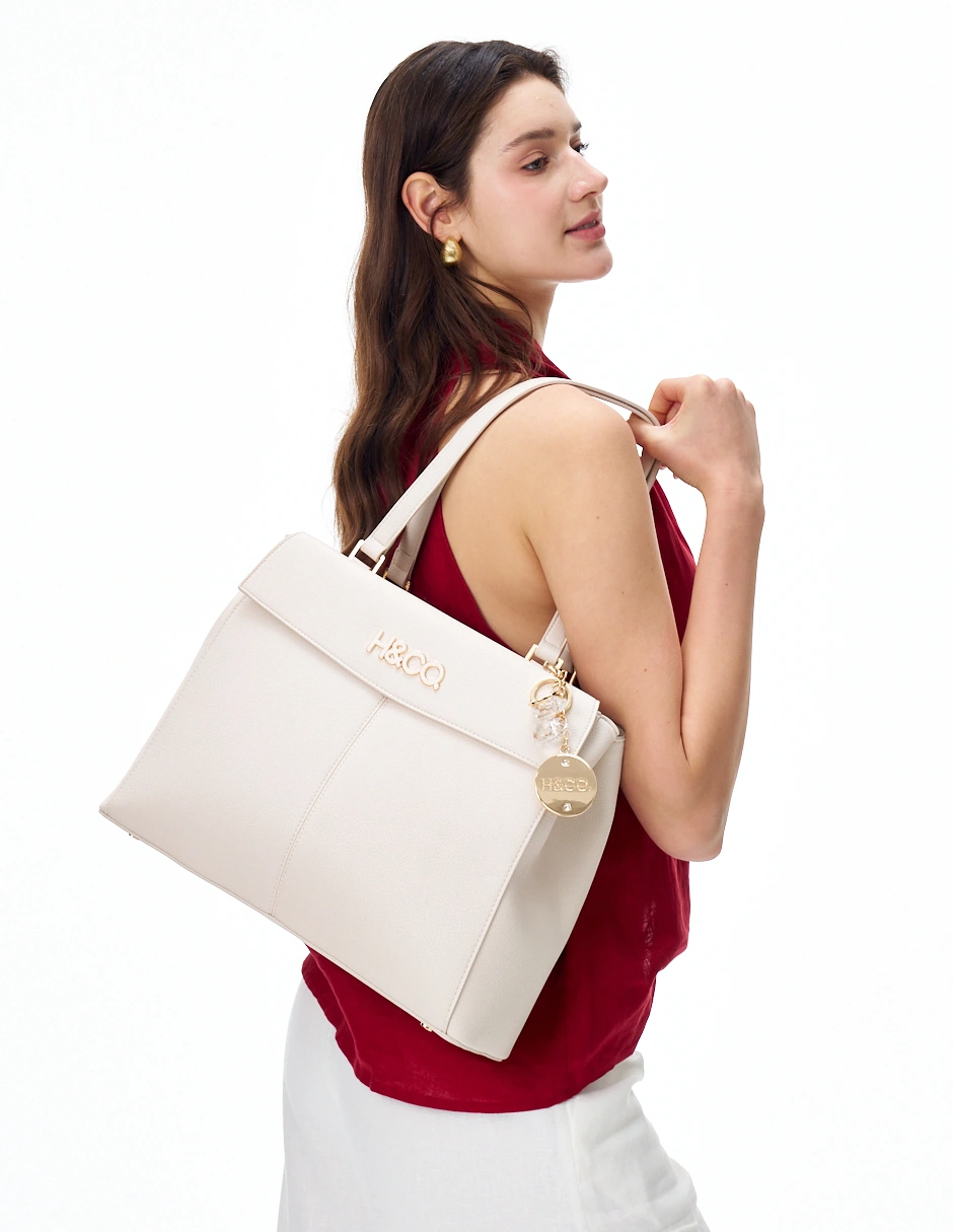 BOLSO TOTE H&CO. ISADORA 8127 BEIGE - 6
