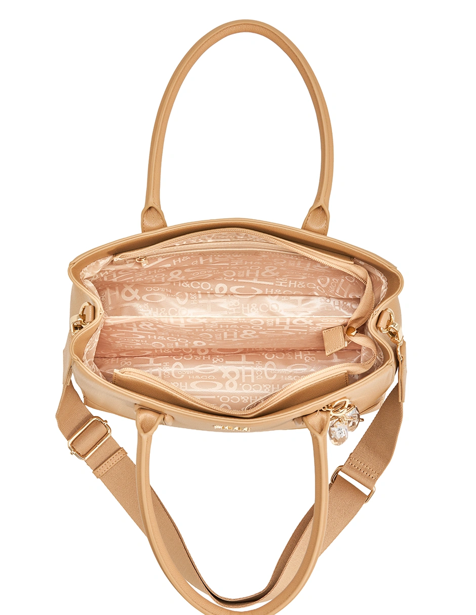 BOLSO TOTE H&CO. LARISSA 8159 CAMEL - 4