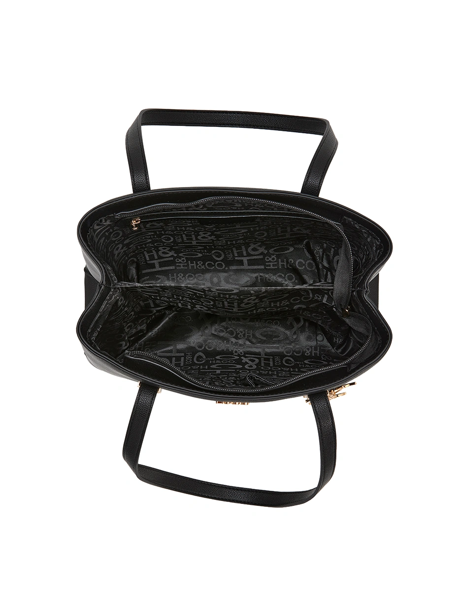BOLSO TOTE H&CO. CALLA 8162 NEGRO - 4