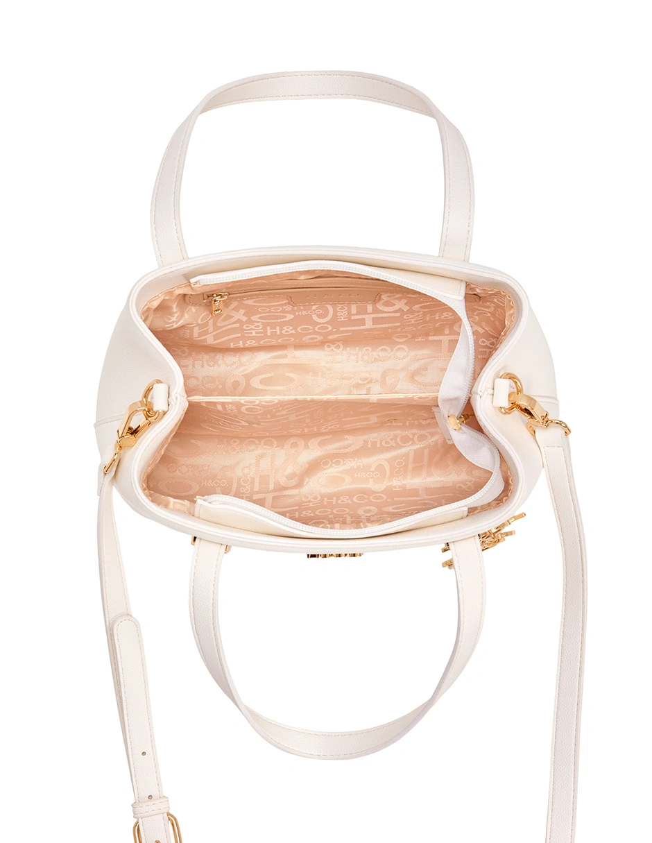 BOLSO SATCHEL H&CO. CALLA 8163 BLANCO - 4