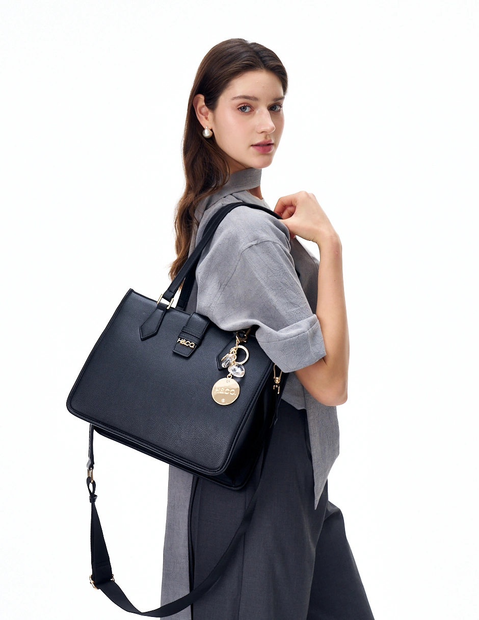 BOLSO TOTE H&CO. LEA 8171 NEGRO - 5