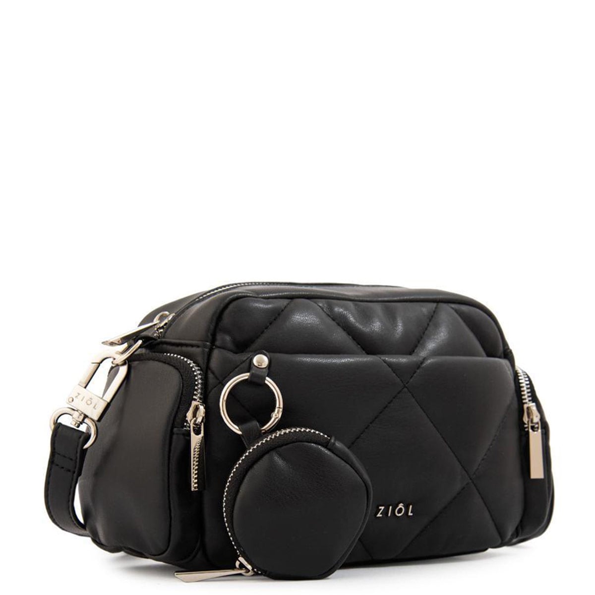 CARTERA CROSSBODY ZIOL LINN NEGRO Y TEXTURA - 2