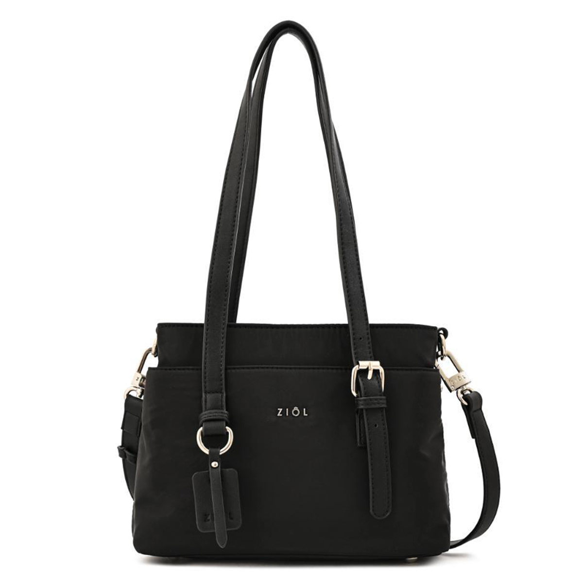 CARTERA CROSSBODY ZIOL LUDOVICA NEGRO Y TEXTURA - 1