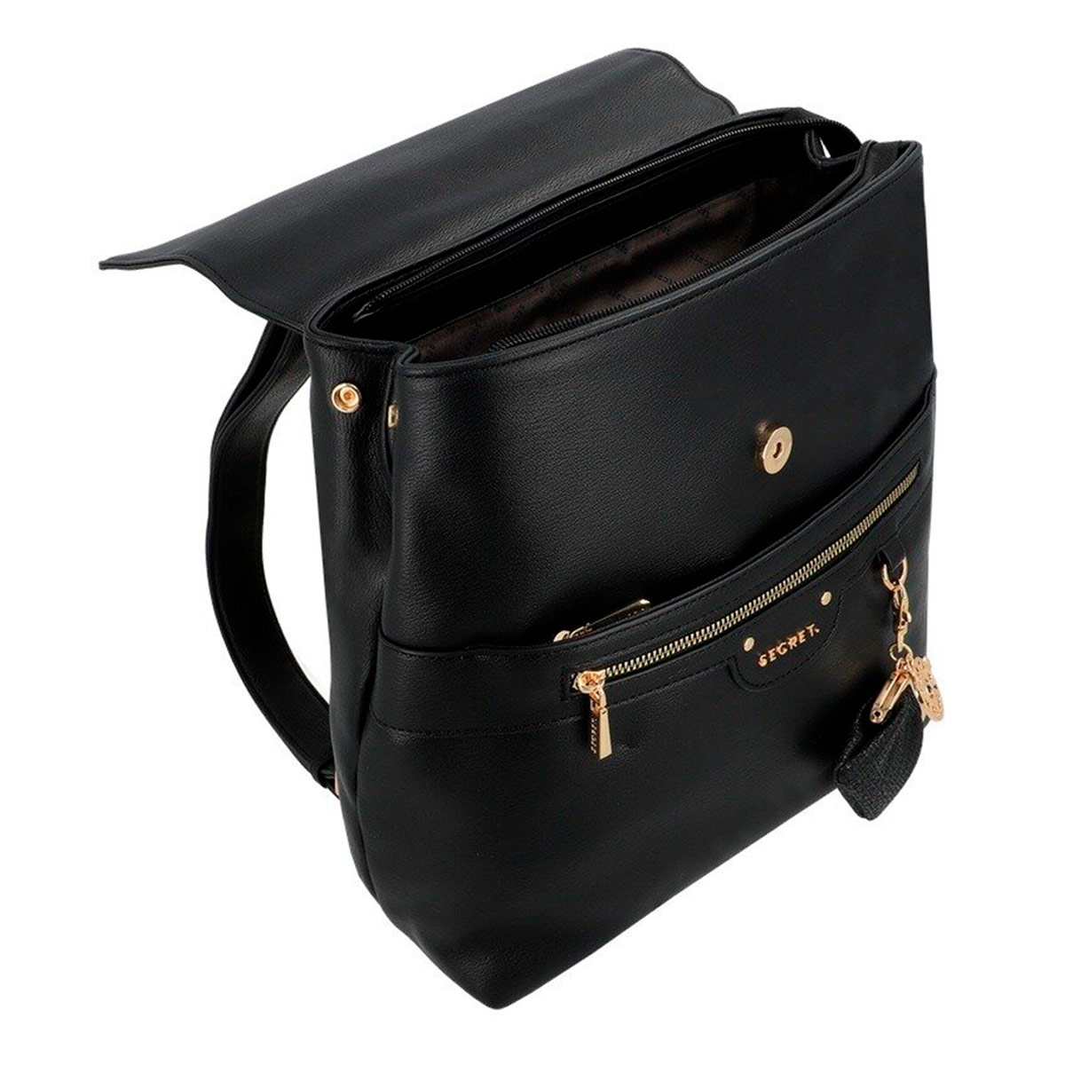 MOCHILA SECRET LISSE NEGRO - 4