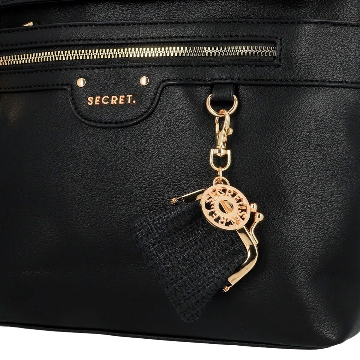 MOCHILA SECRET LISSE NEGRO - 6