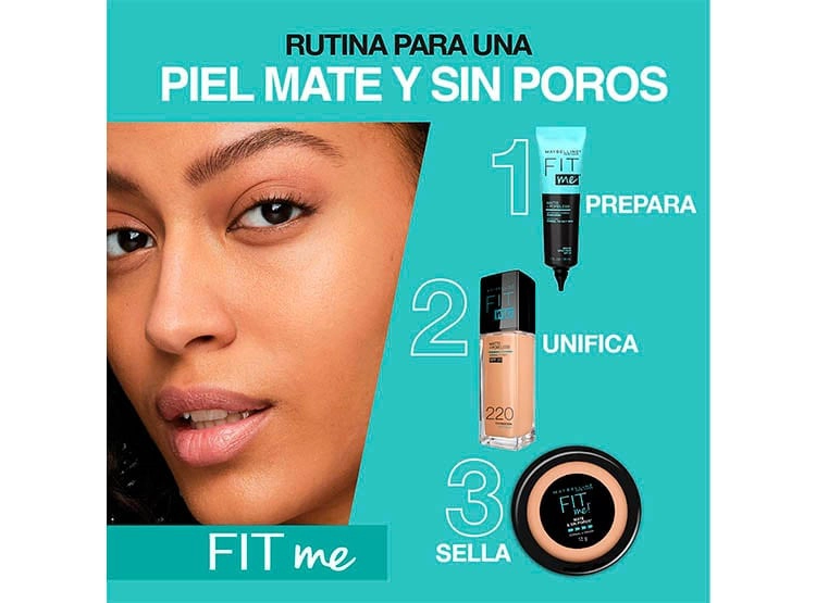 POLVO MAYBELLINE FIT ME MATTE + PORELESS 0.30 FL OZ TONO PURE BEIGE - 3