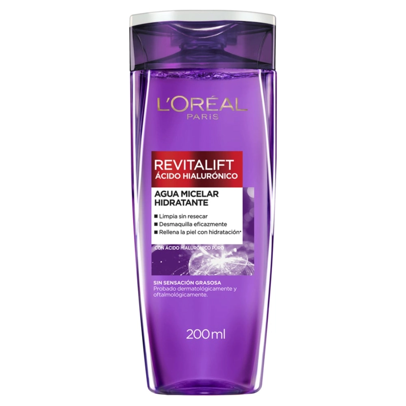 AGUA MICELAR LOREAL PARIS HIDRATANTE REVITALIFT ÁCIDO HIALURÓNICO 200ML - 2