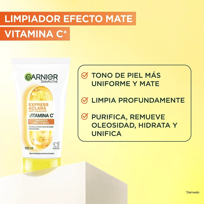 GEL LIMPIADOR GARNIER EXPRESS ACLARA VITAMINA C 150 ML - 3
