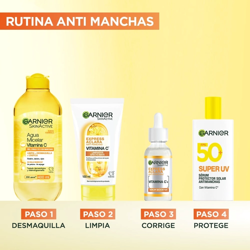 GEL LIMPIADOR GARNIER EXPRESS ACLARA VITAMINA C 150 ML - 8
