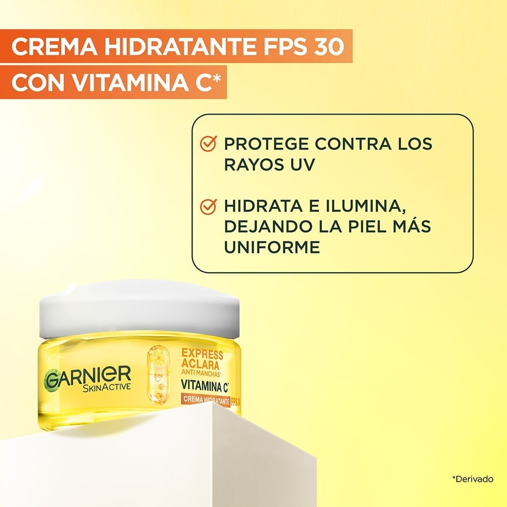 CREMA FACIAL GARNIER ANTIMANCHAS EXPRESS ACLARA VITAMINA C 50 ML - 3