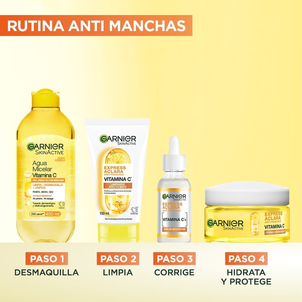 CREMA FACIAL GARNIER ANTIMANCHAS EXPRESS ACLARA VITAMINA C 50 ML - 7