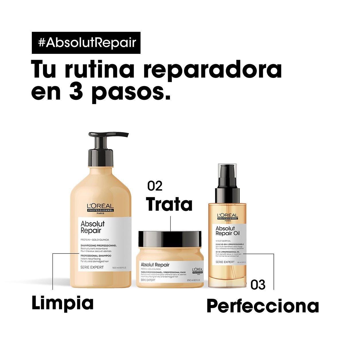 MASCARILLA PARA CABELLO LIGERAMENTE DAÑADO ABSOLUT REPAIR 250ML - 5