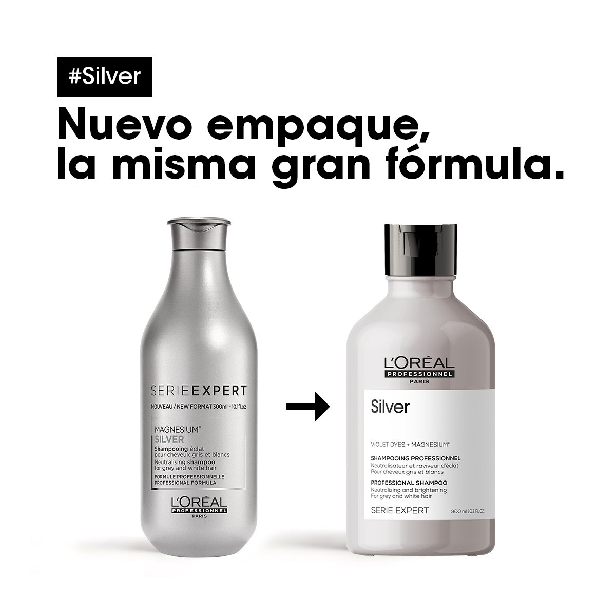 SHAMPOO PARA CABELLOS BLANCOS O GRISES SILVER 300ML - 2