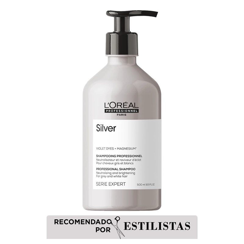 SHAMPOO PARA CABELLOS BLANCOS O GRISES SILVER 500ML - 1