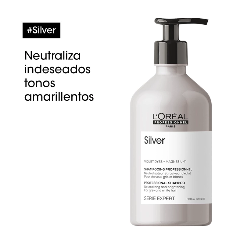 SHAMPOO PARA CABELLOS BLANCOS O GRISES SILVER 500ML - 2