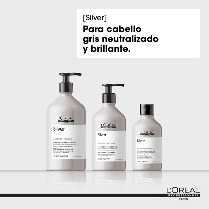 SHAMPOO PARA CABELLOS BLANCOS O GRISES SILVER 500ML - 8
