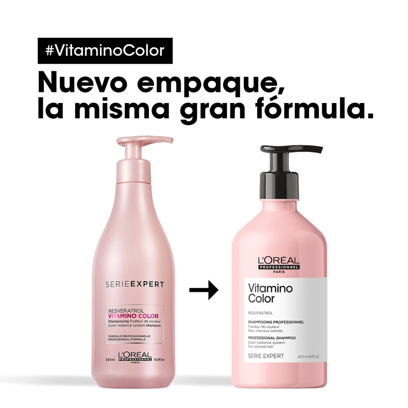 SHAMPOO LOREAL PROFESSIONNEL XL PROFESSIONNEL VITAMINO COLOR CABELLO CON COLOR 500 ML - 2