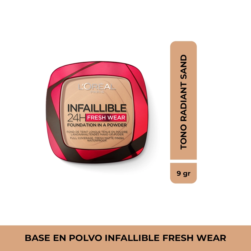 BASE LOREAL PARIS EN POLVO INFALLIBLE 24H FRESH WEAR RADIANT SAND 30ML - 1