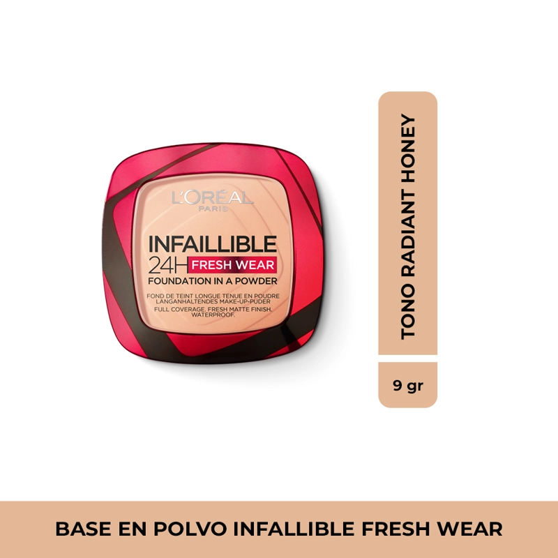 BASE LOREAL PARIS EN POLVO INFALLIBLE 24H FRESH WEAR RADIANT HONEY 30ML - 1