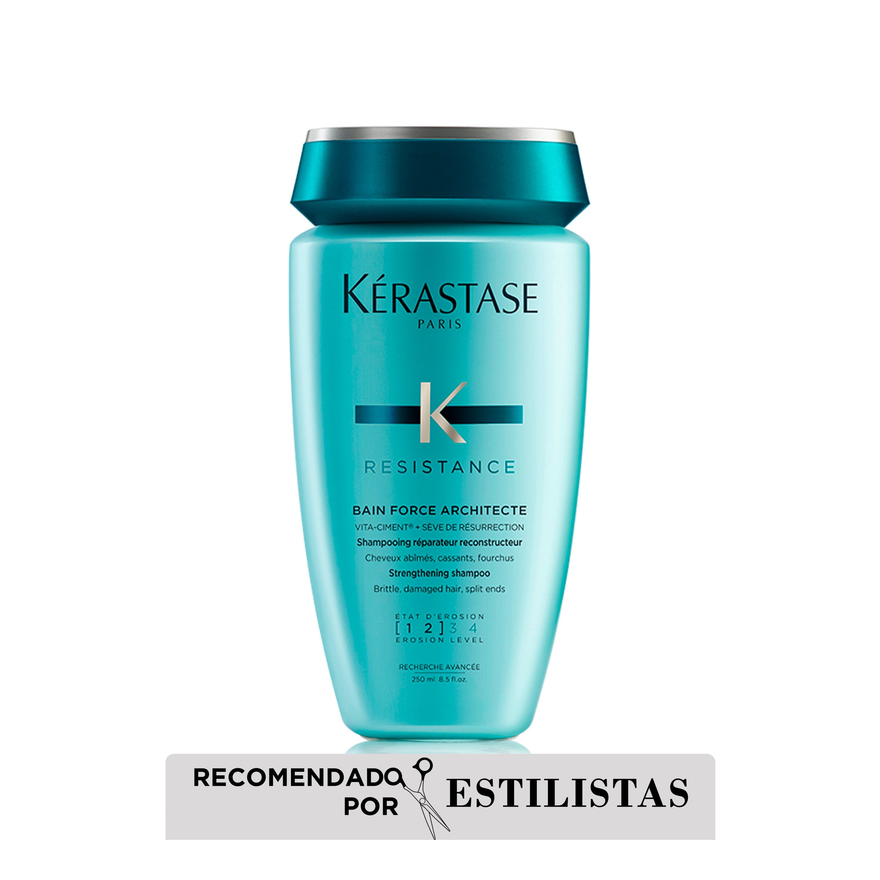 SHAMPOO RECONSTRUCTOR PARA CABELLO DÉBIL BAIN FORCE ARCHITECTE RESISTANCE 250ML - 1