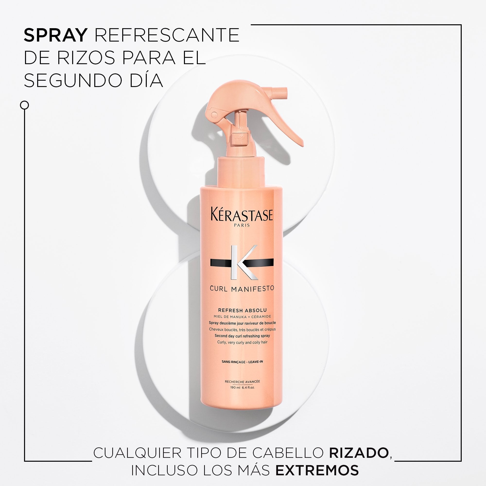 SPRAY PARA RULOS REFRESH ABSOLU CURL MANIFESTO 190ML - 2