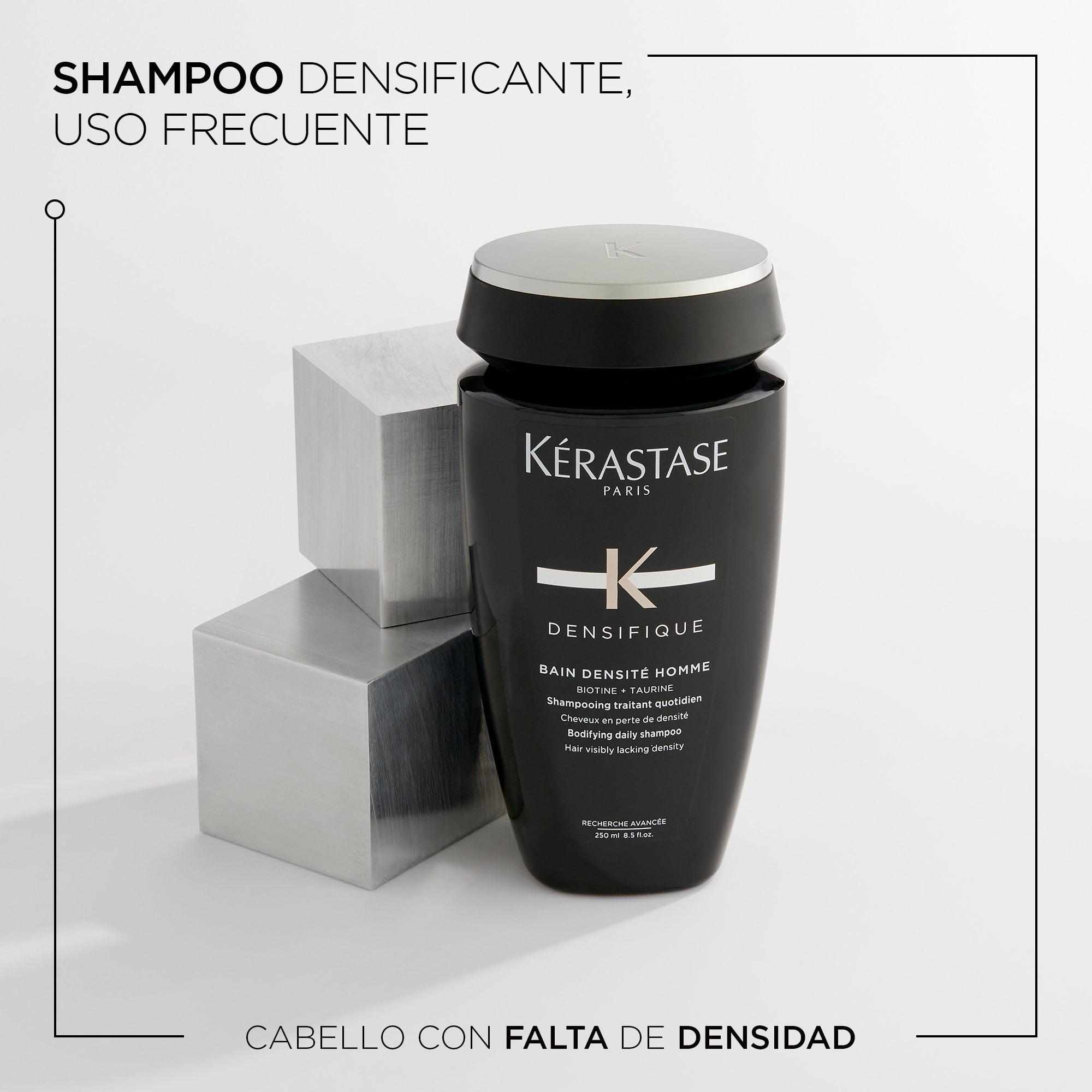 SHAMPOO PARA ENGROSAR Y FORTALECER EL CABELLO BAIN HOMME DENSIFIQUE 250ML - 2