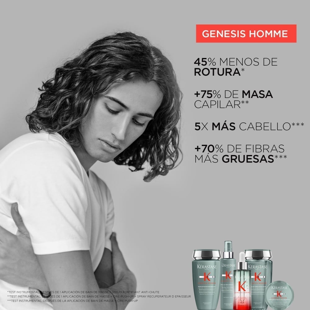 SÉRUM ANTI-CHUTE FORTIFIANT PARA CABELLOS DEBILITADOS CON TENDENCIA A LA CAÍDA GENESIS HOMME SERUM 90ML - 4