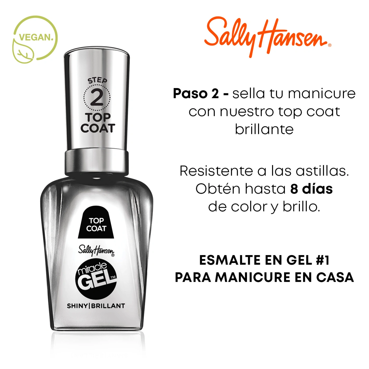 ESMALTE SALLY HANSEN TOPMG 14.7 ML MIRACLE GEL TOP COAT BRILLO - 3
