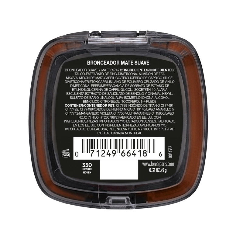 BRONCEADOR DE LARGA DURACIÓN L'OREAL PARIS INFALLIBLE - MATE SUAVE HASTA 24 HORAS TONO MEDIUM - 3