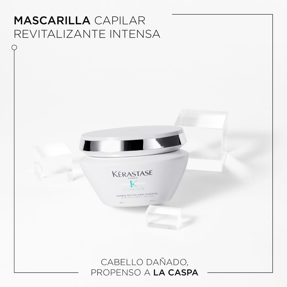 MASCARILLA SYMBIOSE REVITALISANT ESSENTIEL PARA CABELLO DAÑADO PROPENSO A LA CASPA200ML - 2