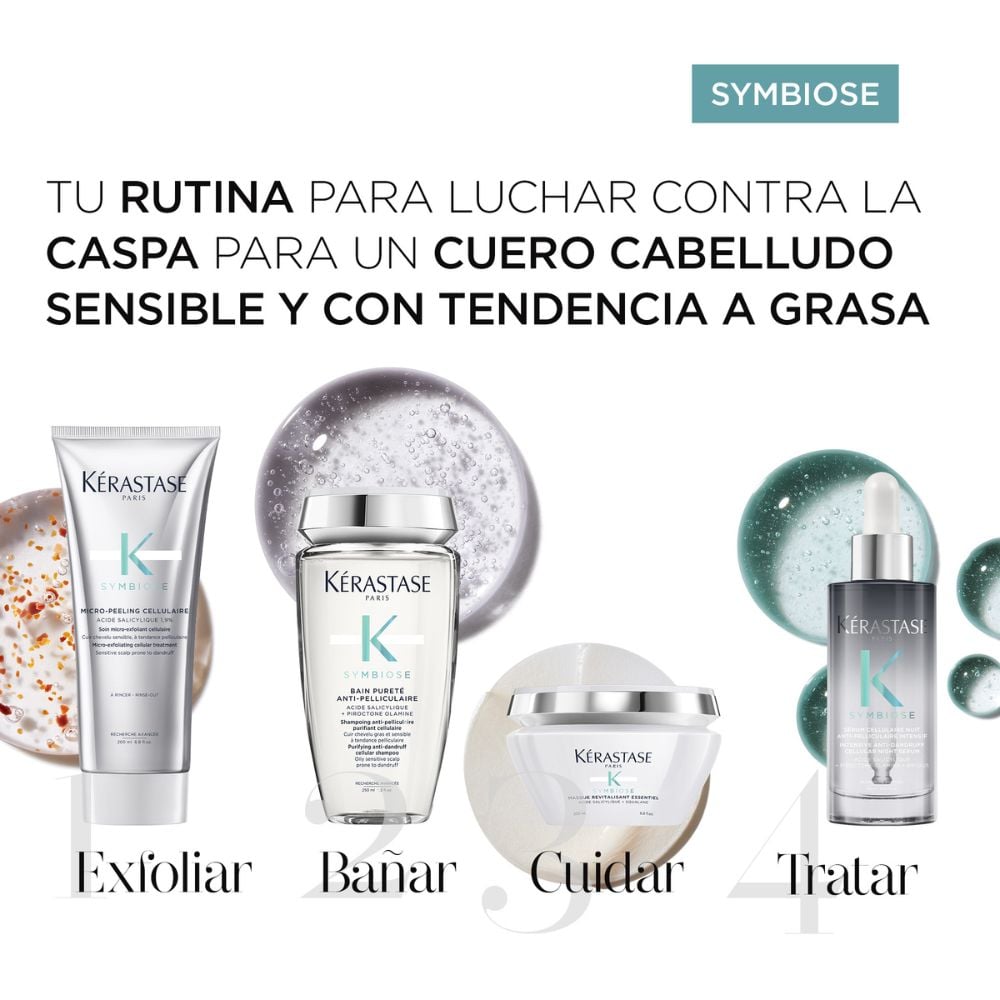 MASCARILLA SYMBIOSE REVITALISANT ESSENTIEL PARA CABELLO DAÑADO PROPENSO A LA CASPA200ML - 8