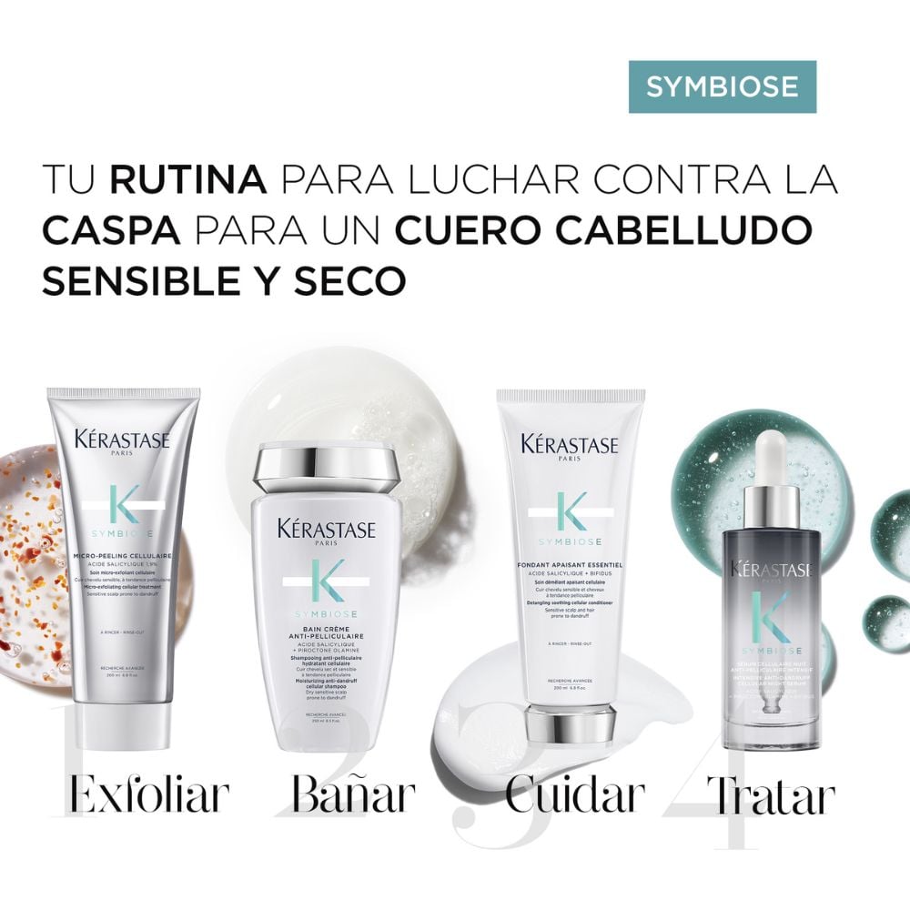MICROPEELING PARA CUERO CABELLUDO SENSIBLE PROPENSO A LA CASPA SYMBIOSE 200ML - 8