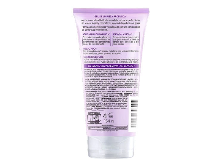 GEL LIMPIADOR ROSTRO Y CUELLO L'ORÉAL REVITALIFT CON ÁCIDO HIALURÓNICO 150 ML - 5